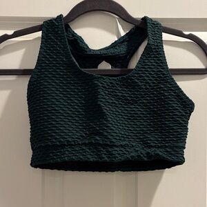 Booty by Brabants Textured Sports Bra - Dark Green